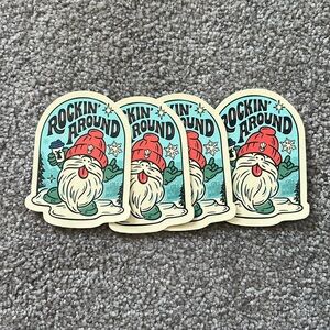 4 pack Rockin’ Around gnome Dutch bros stickers